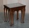 Vintage Regency Style Burr Walnut Nesting Tables, Set of 3 3