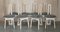 Arts & Crafts Limed Oak & Pewter Inlaid Dining Table & Chairs by David Gregson, Set of 9, Image 11