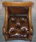 Antique Dolphin Arm Venetian Grotto Swivel Brown Leather Chesterfield Armchair 5