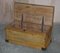 Antique Victorian Pine Military Campaign Blanket Box Chest 15