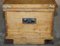 Antique Victorian Pine Military Campaign Blanket Box Chest 14