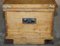 Antique Victorian Pine Military Campaign Blanket Box Chest, Image 14