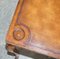 Burr and Burl Walnut & Brown Leather Theodore Alexander Cards Game Table, Image 10