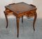 Burr and Burl Walnut & Brown Leather Theodore Alexander Cards Game Table, Image 13