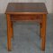 Vintage Burr Yew Wood Side Table with Chippendale Arches 12