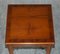 Vintage Burr Yew Wood Side Table with Chippendale Arches 4