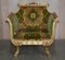 Italian Versace Silk Velvet Upholstered & Giltwood Sofa and Armchairs, Set of 3, Image 15