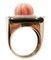 Rose Gold Ring in Carved Coral with Diamonds and Mother of Pearl, Image 5