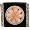 Rose Gold Ring in Carved Coral with Diamonds and Mother of Pearl 1