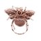 Anello a forma di mosca in oro rosa 9K e argento con diamanti e zaffiri, Immagine 3