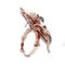 Anello a forma di mosca in oro rosa 9K e argento con diamanti e zaffiri, Immagine 2