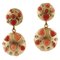 14K Rose Gold Earrings with Diamonds Pink and Red Coral 1