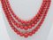 Platinum Multi-Strands Necklace with Coral Emeralds and Diamonds 2