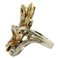 Flower Ring in 18K White and Yellow Gold with Diamonds, Image 2