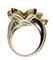 Flower Ring in 18K White and Yellow Gold with Diamonds 4