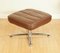 Scandinavian Lounge Chair with Footstool in Brown Leather from Skoghaus Industri, 1960s 8