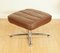 Scandinavian Lounge Chair with Footstool in Brown Leather from Skoghaus Industri, 1960s, Image 8