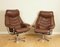 Scandinavian Lounge Chair with Footstool in Brown Leather from Skoghaus Industri, 1960s 11