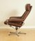 Scandinavian Lounge Chair with Footstool in Brown Leather from Skoghaus Industri, 1960s, Image 6