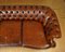 Serpentine Club Chesterfield Sofa aus braunem handgefärbtem Leder 7