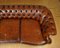 Serpentine Club Chesterfield Sofa in Brown Hand-Dyed Leather, Image 7