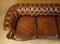 Serpentine Club Chesterfield Sofa in Brown Hand-Dyed Leather 6