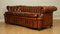 Serpentine Club Chesterfield Sofa in Brown Hand-Dyed Leather 8
