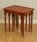 Yew and Red Leather Embossed Nesting Tables, Image 11