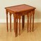 Yew and Red Leather Embossed Nesting Tables 5