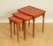 Yew and Red Leather Embossed Nesting Tables 3