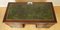 Großer Mahagoni Doppelsockel Schreibtisch mit Grün Intarsie Lederplatte 6