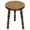 Dutch Lacquered Marquetry Stool or Side Table 1
