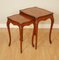 Vintage French Inlaid Parquetry Nesting Tables, Set of 2 3