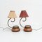 Metal and Wood Table Lamp, Early 20th Century, Set of 2 5