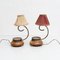 Metal and Wood Table Lamp, Early 20th Century, Set of 2 6
