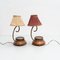 Metal and Wood Table Lamp, Early 20th Century, Set of 2 8