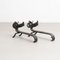 Metal Dragon-Shaped Fireplace Holders, Early 20th Century, Set of 2 8