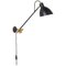 Lange Schwarze Kh # 1 Arm Wandlampe von Sabina Grubson 2