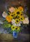 Marc Antoine Remon, Bouquet de Tournesols, Acrylique sur Carton 1