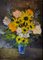 Marc Antoine Remon, Bouquet with Sunflowers, Acrylic on Cardboard, Image 1