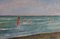 Giovanni Malesci, Playa con bañistas, 1965, óleo sobre lienzo, Imagen 1