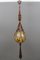 Braided Sisal and Glass Pendant Light Fixture, 1970s 5