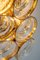 Goldene Wandleuchten aus vergoldetem Messing & Kristallglas von Palwa, 1960er, 2er Set 7