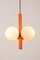 Petite Lampes à Suspension Sputnik Orange en Verre Opalin, Allemagne, 1970s, Set de 2 6
