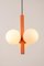 Petite Sputnik Orange Pendant Lights in Opal Glass, Germany, 1970s, Set of 2 6