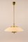 Large Brass and Opal Glass Pendant Light from Limburg, Germany, 1970s 6