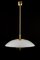Large Brass and Opal Glass Pendant Light from Limburg, Germany, 1970s 11