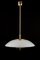 Large Brass and Opal Glass Pendant Light from Limburg, Germany, 1970s, Image 11