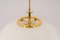 Large Brass and Opal Glass Pendant Light from Limburg, Germany, 1970s 5