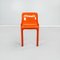 Italienische Mid-Century Selene Stühle aus orangefarbenem Kunststoff von Magistretti Artemide, 1960er, 2er Set 5